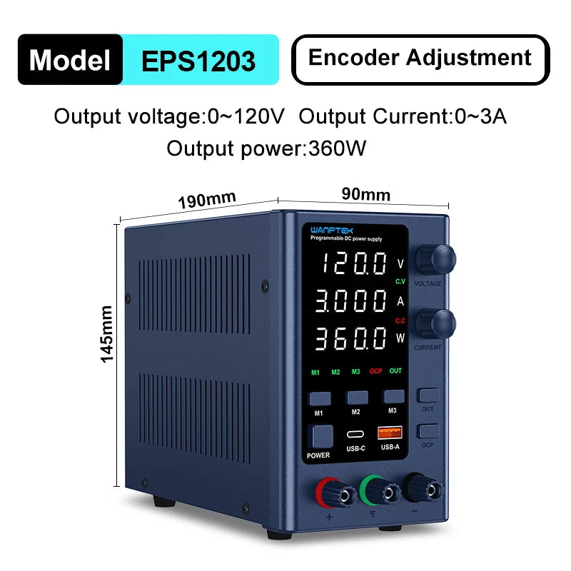 Wanptek Adjustable DC Laboratory Power Supply 0-60V 0-10A Bench