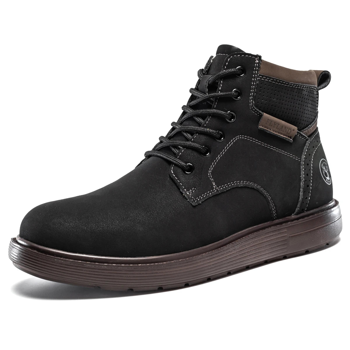 FLYLAND Men's Fashion Vintage Classical Genuine Leather Handmade Chukka Boots Daily Casual Work Office Shoes