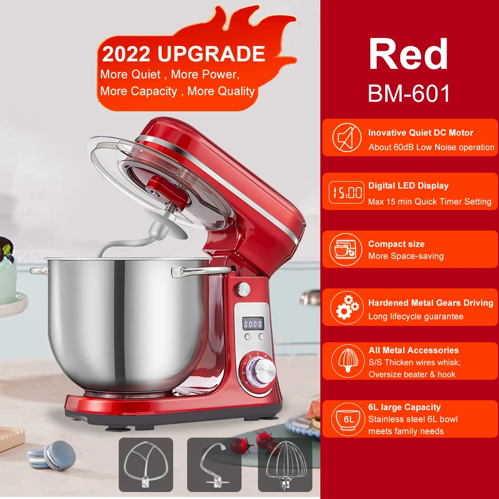 Biolomix Stand Mixer Kitchen Appliance 6 Speed 1200W Pro
