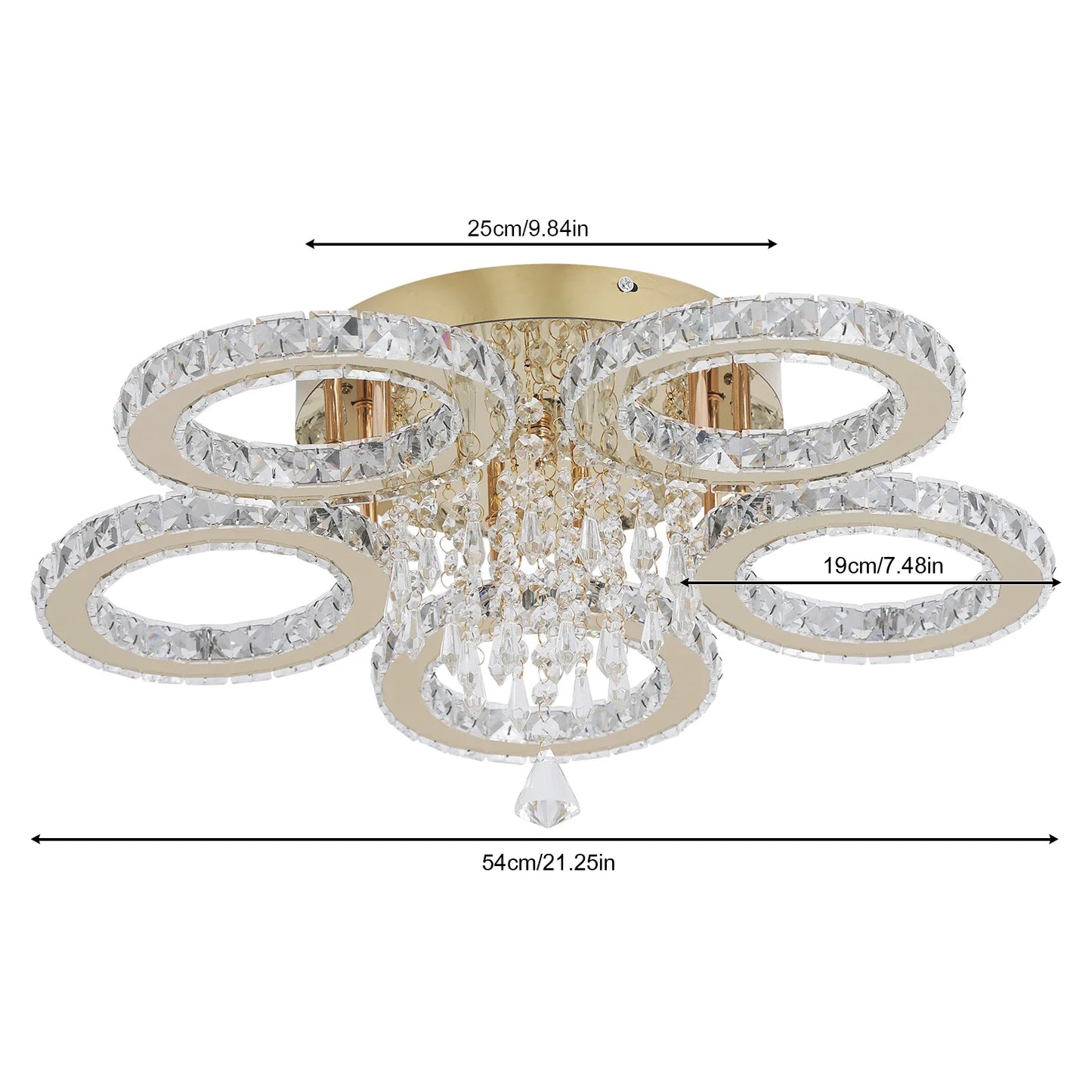 VETRULUS Crystal LED Ceiling Light Chandelier For Modern Homes