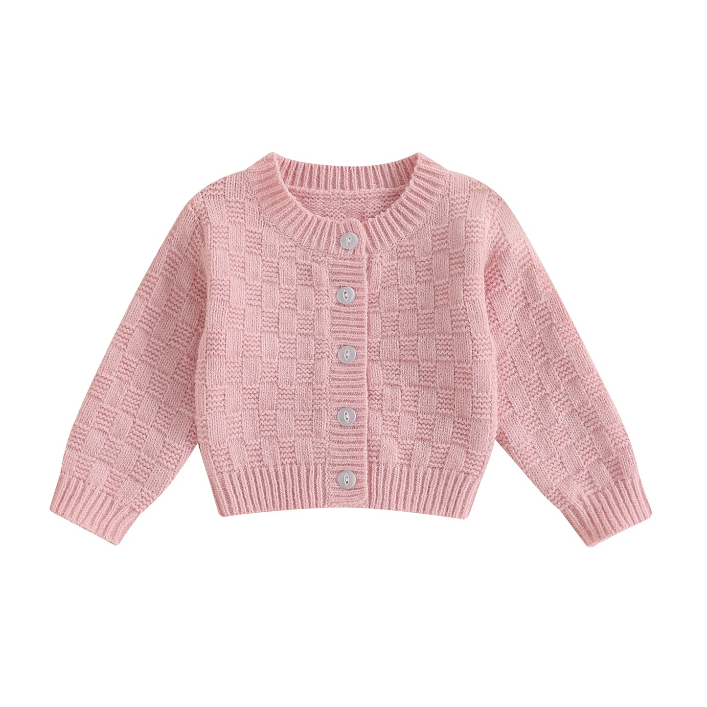 Unisex Kids Cable Knit Long Sleeve Cardigan For Autumn Winter