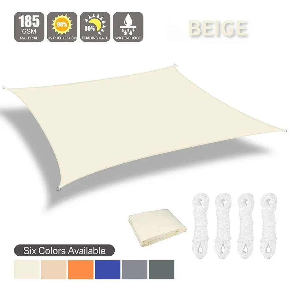 Waterproof Shade Sail Outdoor Canopy For Patio Garden Sun Shelter