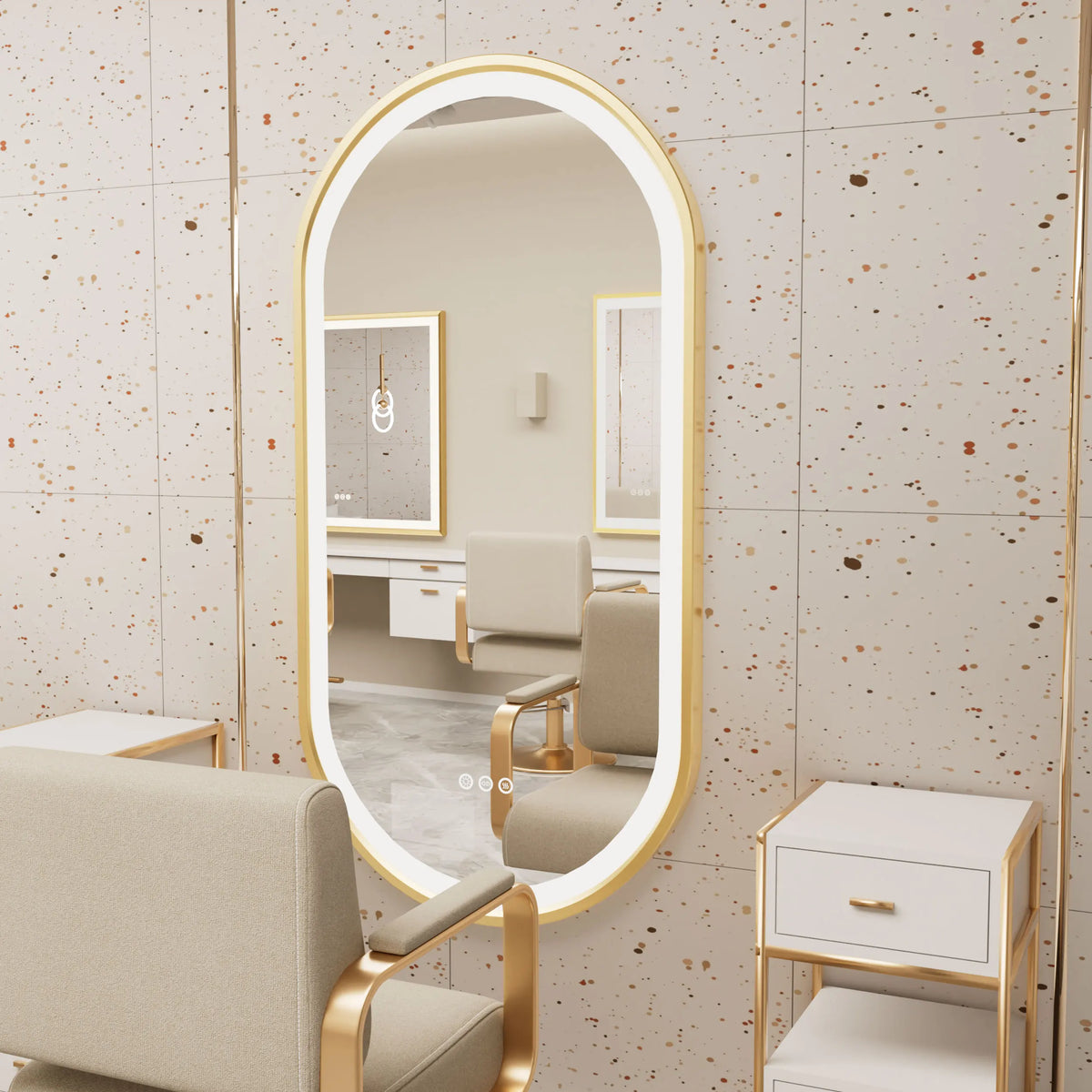 Wisfor Oval LED Bathroom Mirror With Dimmable Anti Fog Lighting