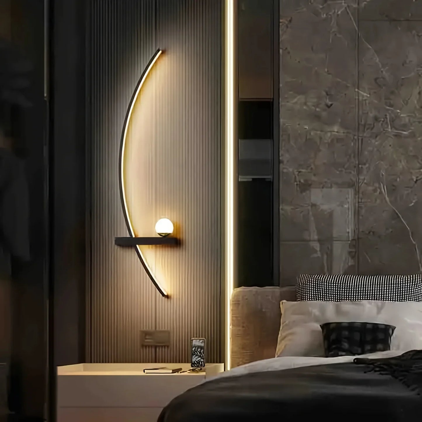 Pair Of Modern Adjustable LED Wall Sconces For Bedroom