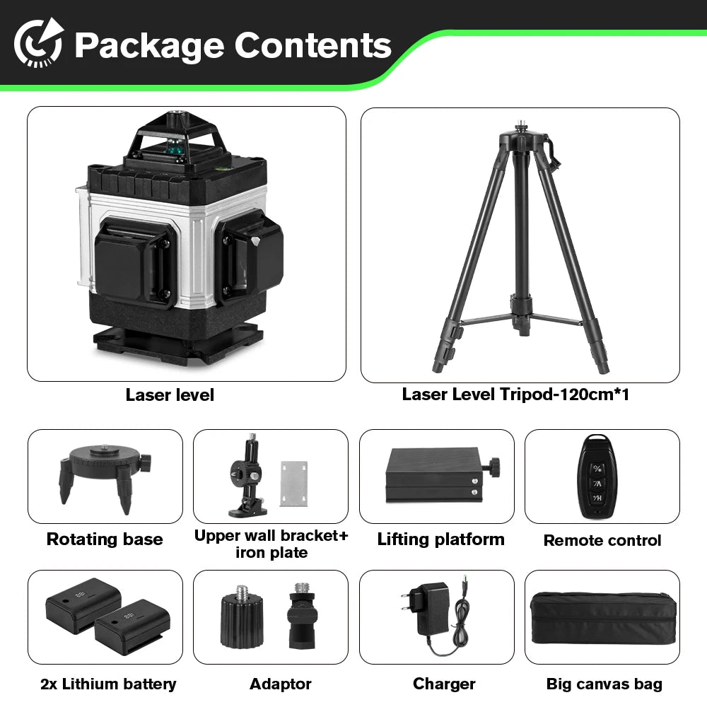 HGLINE 4D 16 Line Laser Level With App Remote Control
