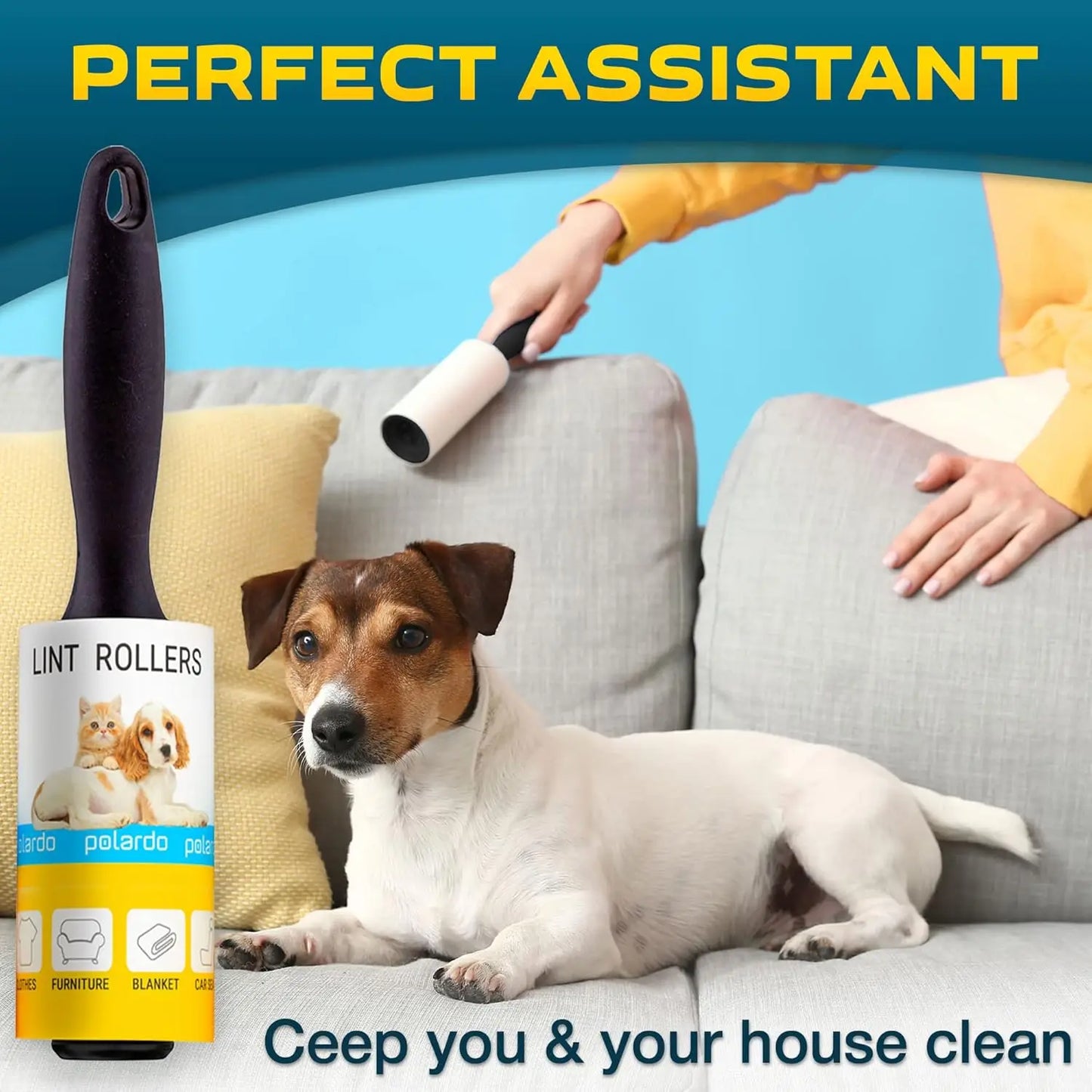 Pet Hair Lint Rollers 5 Large Sticky Rollers For Clothes
