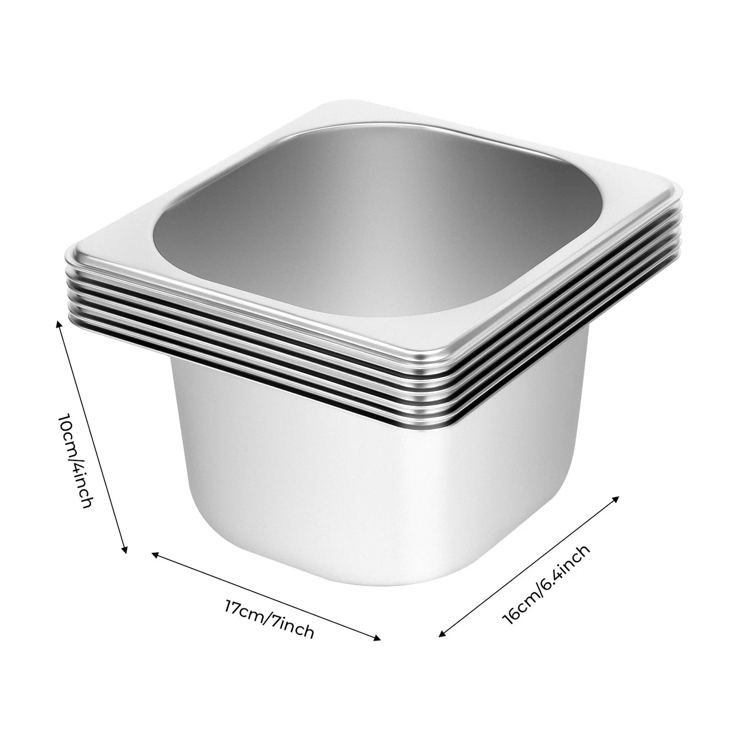 Countertop Food Container 6 Pans Condiment Dispenser Salad Dressing Appetizer Spice Fruit Cold Serving Buffet Tray