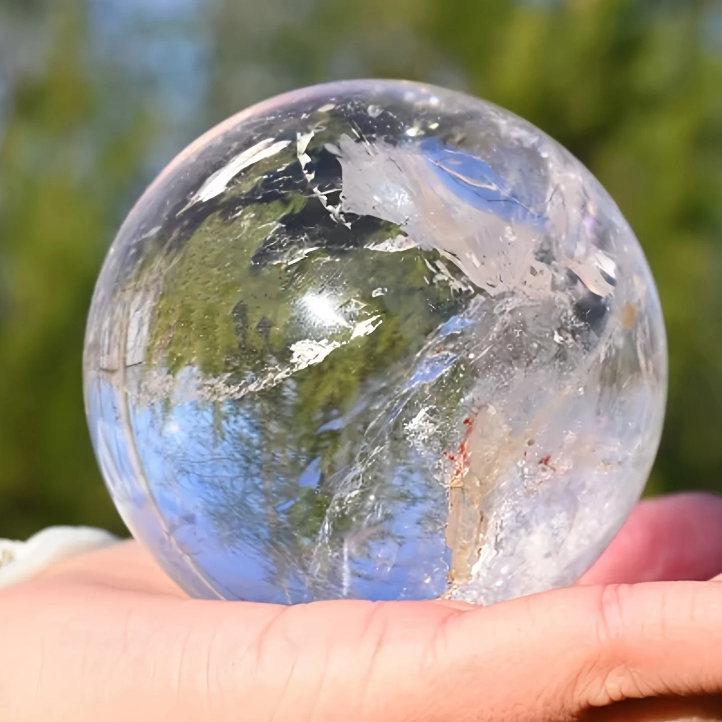 1pc  Large Elegant Clear Quartz Crystal Sphere,Polished Ball,Home Decor and Gift, Unique Gift,Crystal Craft Collection - Louie's Joint 