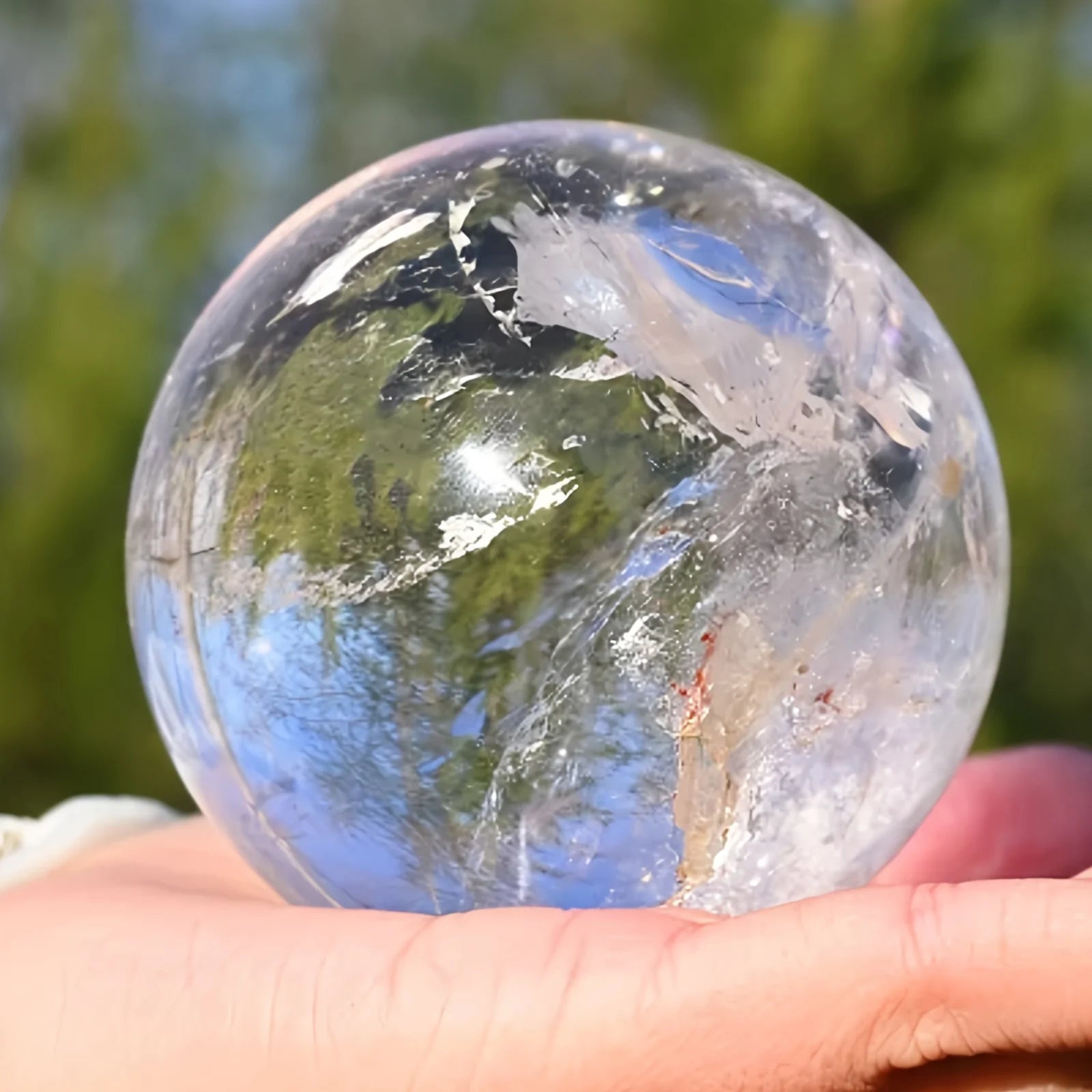 1pc  Large Elegant Clear Quartz Crystal Sphere,Polished Ball,Home Decor and Gift, Unique Gift,Crystal Craft Collection - Louie's Joint 