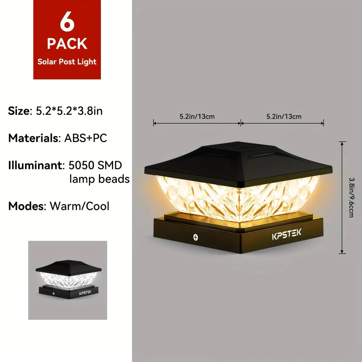 Outdoor Waterproof Villa Gate Fence Light Solar Light Outdoor Villa Column Lamp Fence Gate Pillar Head Led Lamp For House Garden