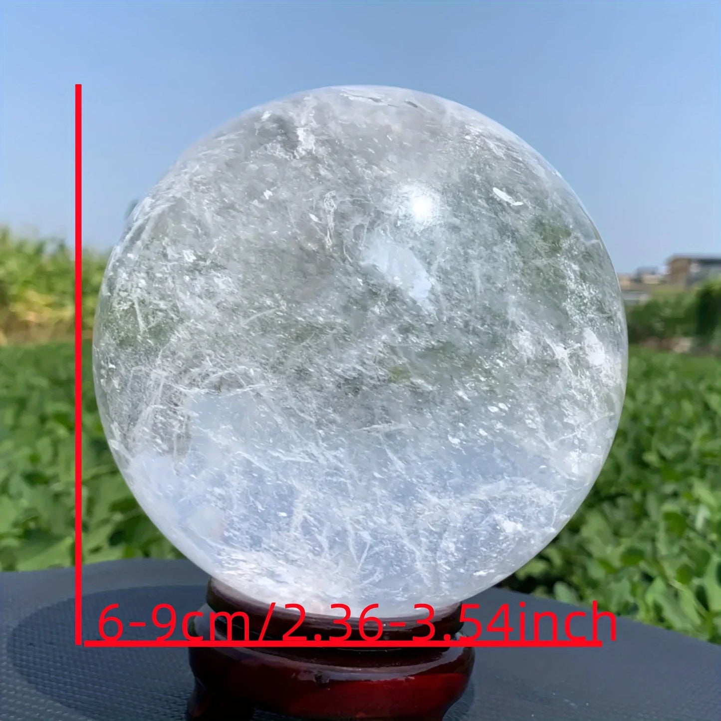 1pc  Large Elegant Clear Quartz Crystal Sphere,Polished Ball,Home Decor and Gift, Unique Gift,Crystal Craft Collection - Louie's Joint 
