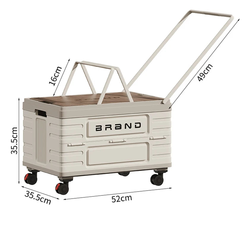 360 Degree Rotating Foldable Storage Cart Heavy Duty Camping Organizer