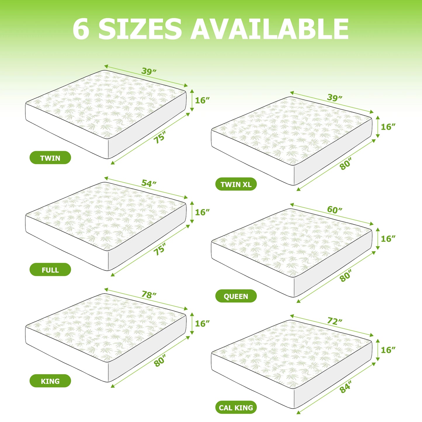 Lux Decor Mattress Protector, Waterproof Bamboo Rayon, Fitted Sheet Style