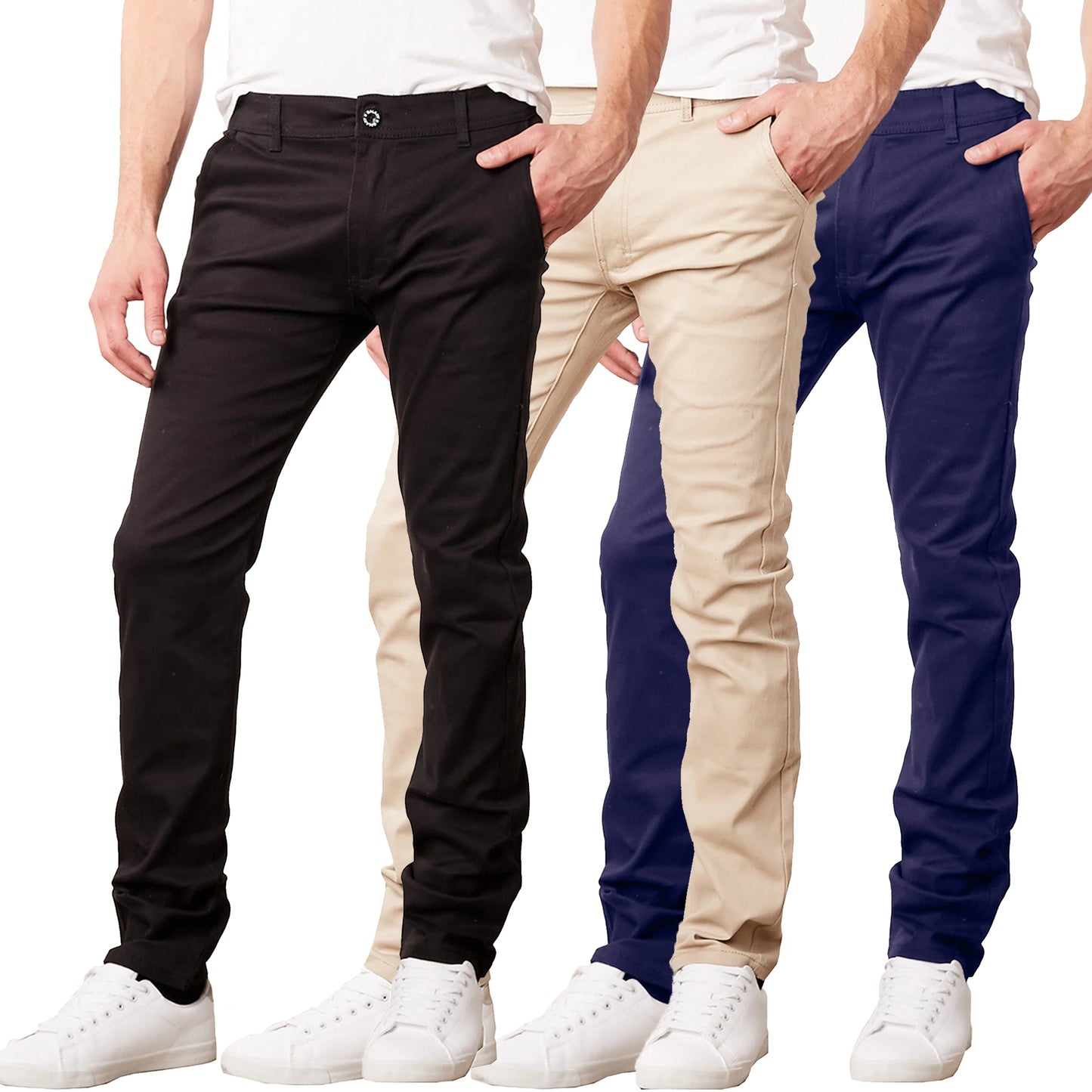 Men's Flat Front Stretch Chino Pants
