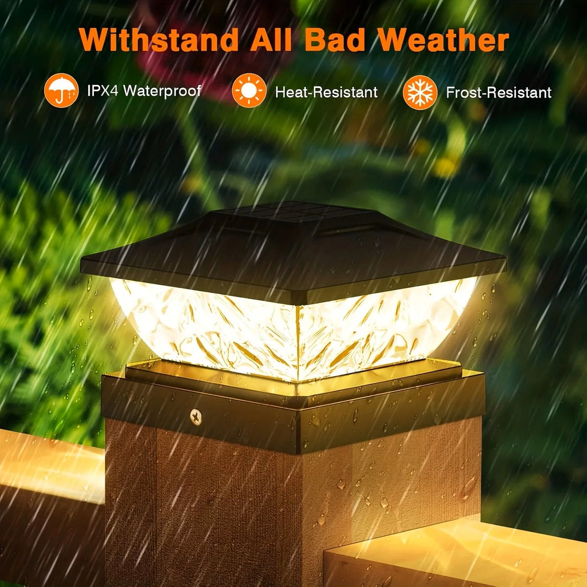 Outdoor Waterproof Villa Gate Fence Light Solar Light Outdoor Villa Column Lamp Fence Gate Pillar Head Led Lamp For House Garden