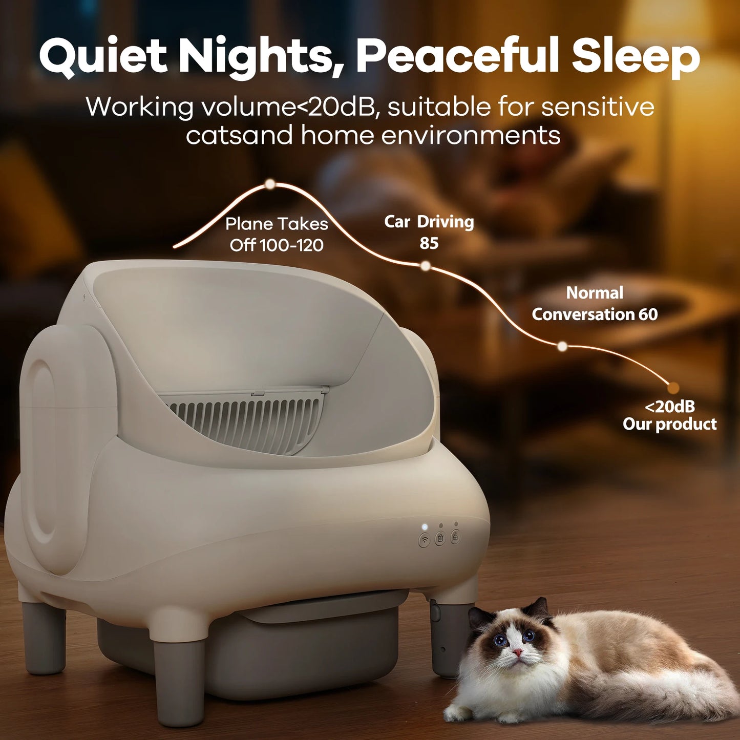 Cumrige Open Top Self Cleaning Cat Litter Box, Automatic Smart Litter Box with App Control for Multiple Cats - Louie's Joint 