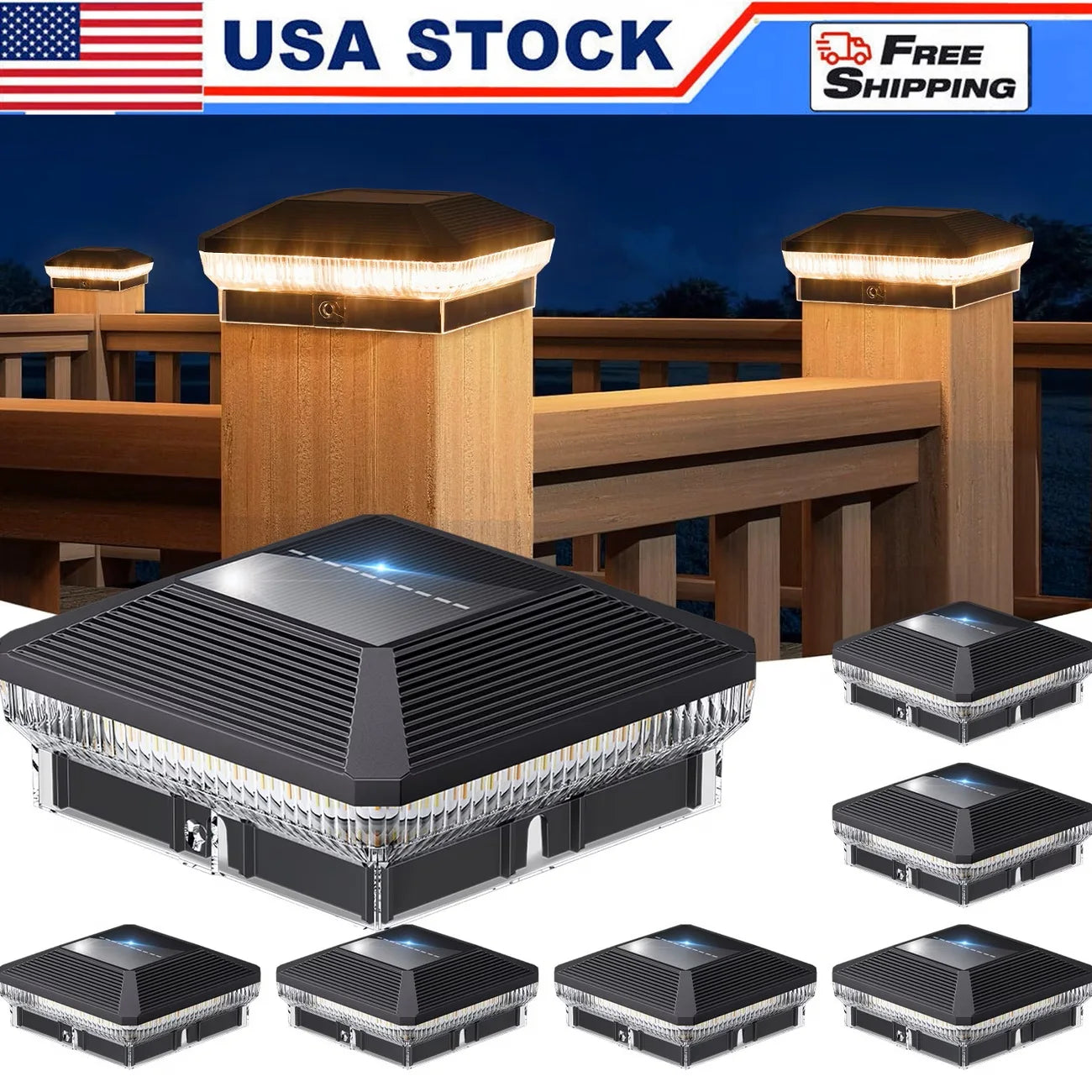 Solar Post Lights Outdoor 40 LEDs 30 Lumens For Fences