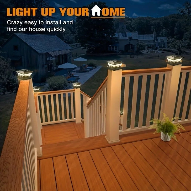 Outdoor Waterproof Villa Gate Fence Light Solar Light Outdoor Villa Column Lamp Fence Gate Pillar Head Led Lamp For House Garden