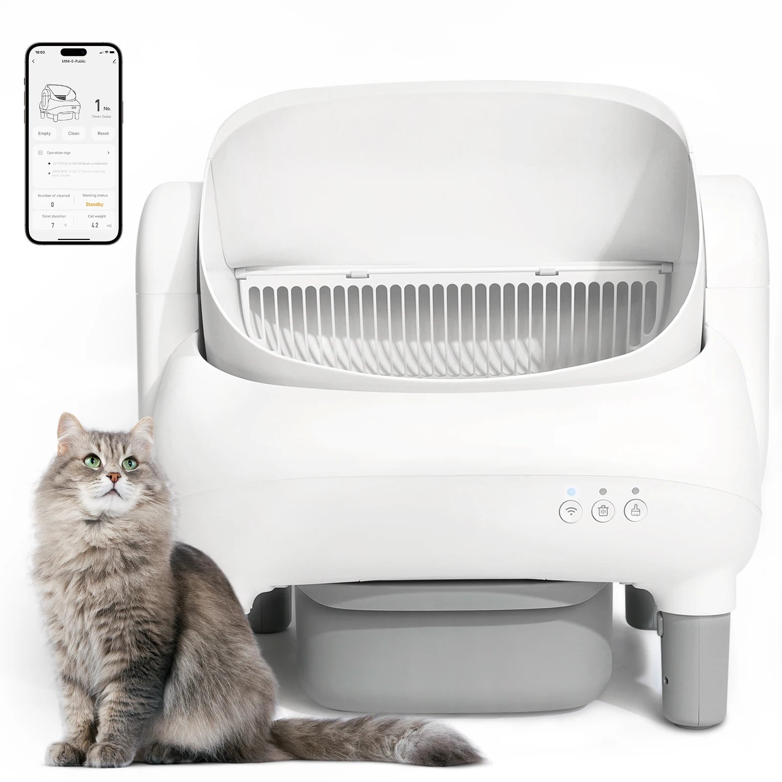 Cumrige Open Top Self Cleaning Cat Litter Box, Automatic Smart Litter Box with App Control for Multiple Cats - Louie's Joint 