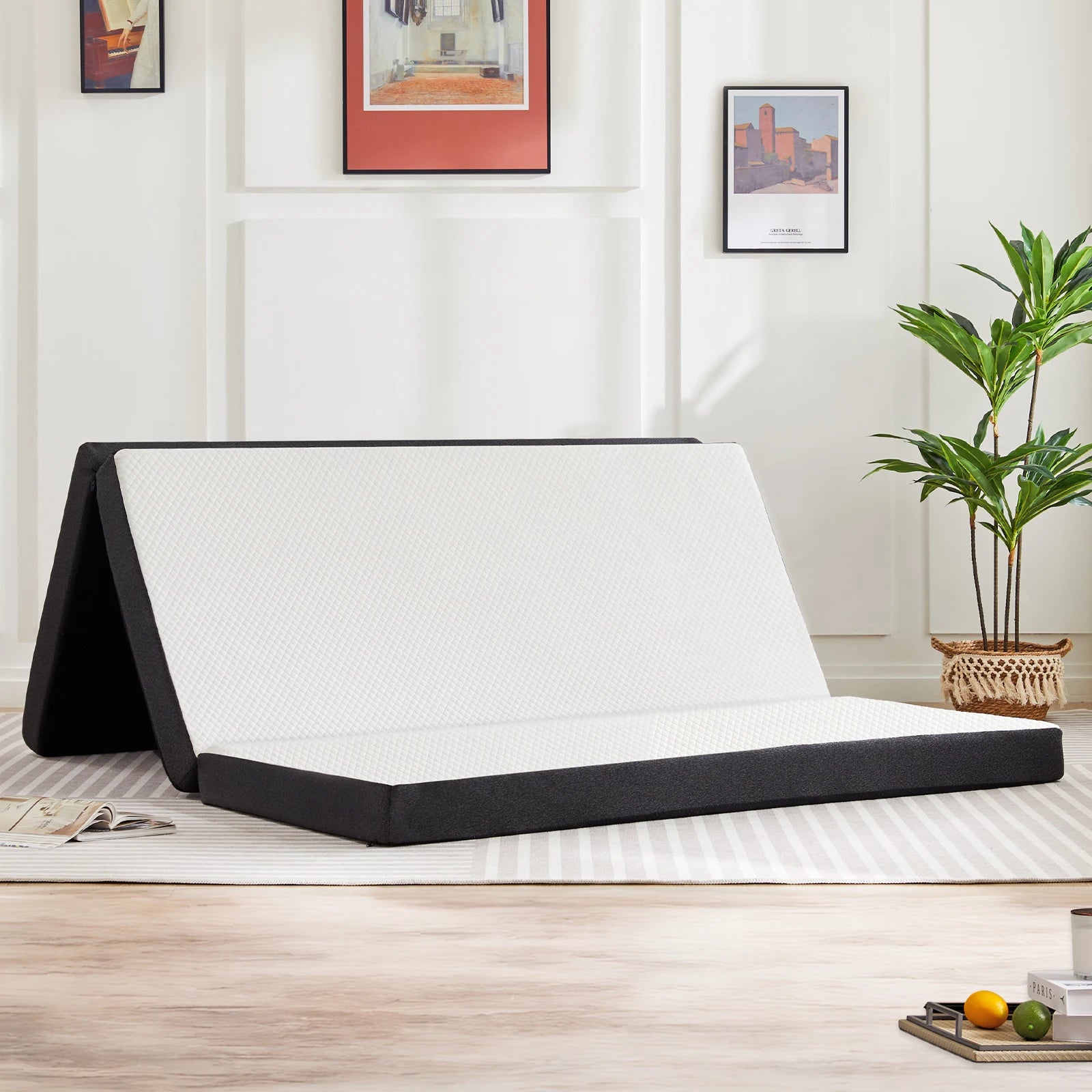 JHK Tri-Fold Memory Foam Mattress with Collapsible and Washable Cover Portable Floor Bed with CertiPUR-US Certified for Travel - Louie's Joint 