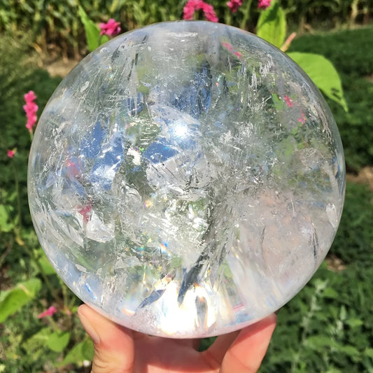 1pc  Large Elegant Clear Quartz Crystal Sphere,Polished Ball,Home Decor and Gift, Unique Gift,Crystal Craft Collection - Louie's Joint 