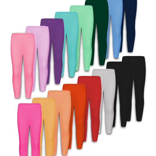 Girls Stretchy Leggings For Active Play Breathable Polyester Elastane
