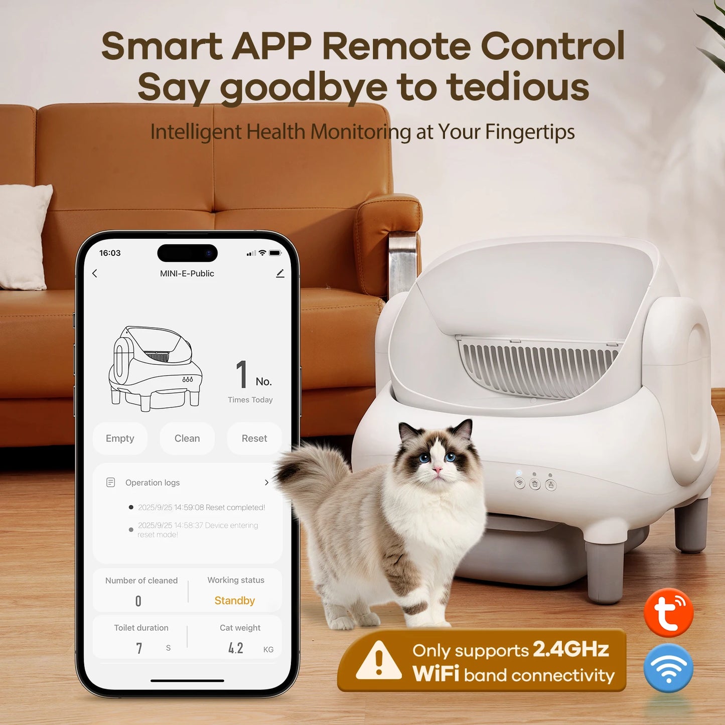 Cumrige Open Top Self Cleaning Cat Litter Box, Automatic Smart Litter Box with App Control for Multiple Cats - Louie's Joint 