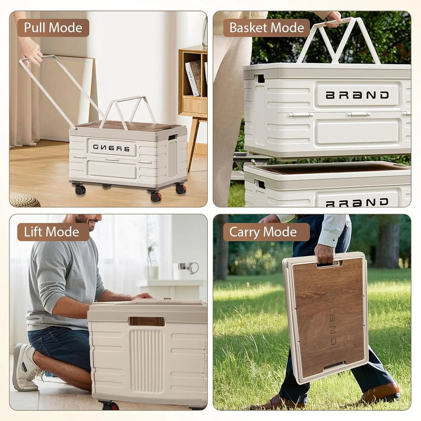 360 Degree Rotating Foldable Storage Cart Heavy Duty Camping Organizer