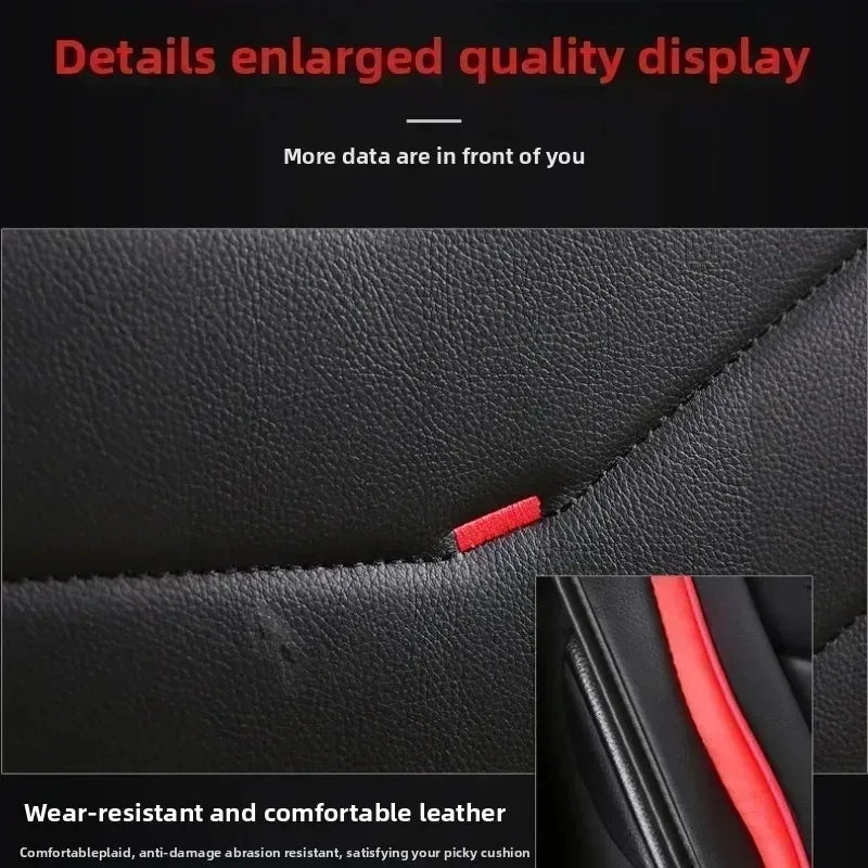 Universal Fit 5-Seat Car Seat Covers Full Set for Sedan SUV Truck PU Leather Embroidery Storage Pocket Breathable All-Weather Waterproof