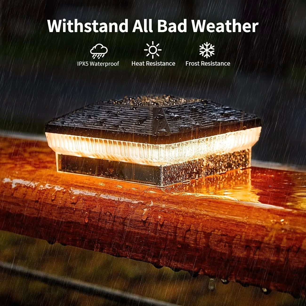 Solar Post Lights Outdoor 40 LEDs 30 Lumens For Fences