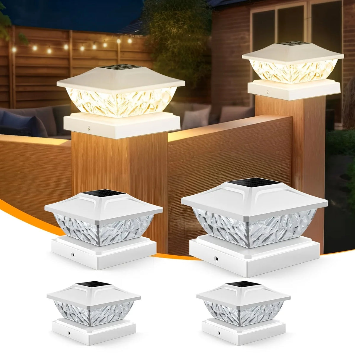 Outdoor Waterproof Villa Gate Fence Light Solar Light Outdoor Villa Column Lamp Fence Gate Pillar Head Led Lamp For House Garden