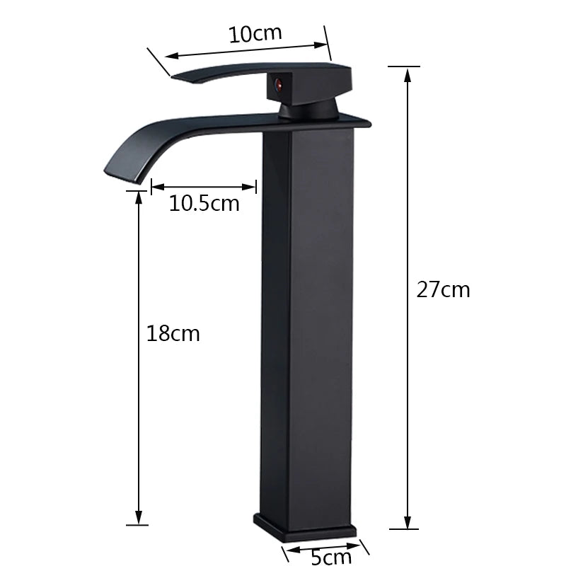 Rozin Brass Basin Faucet Deck Mounted Single Lever Waterfall Tap