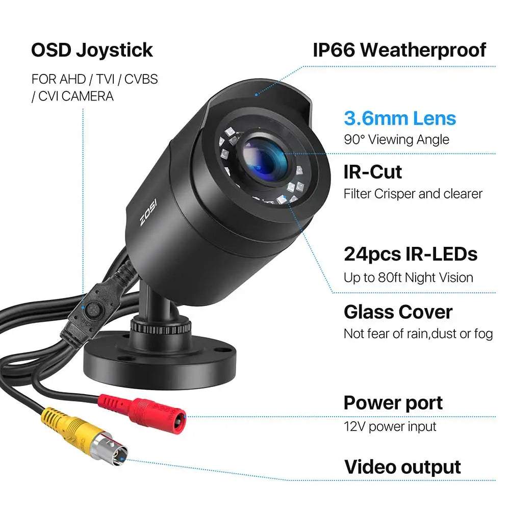 ZOSI 2.0MP 1080P Outdoor Indoor 4-in-1 CCTV Camera Surveillance