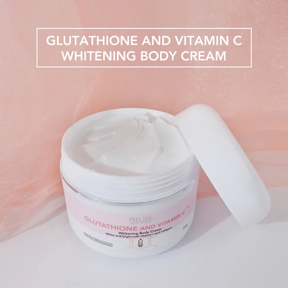 AILKE Glutathione and Vitamin C Whitening Body Cream For All Skin Types, Moisturizing, Reduce Freckles, Dark Spots, 200 ml - Louie's Joint 