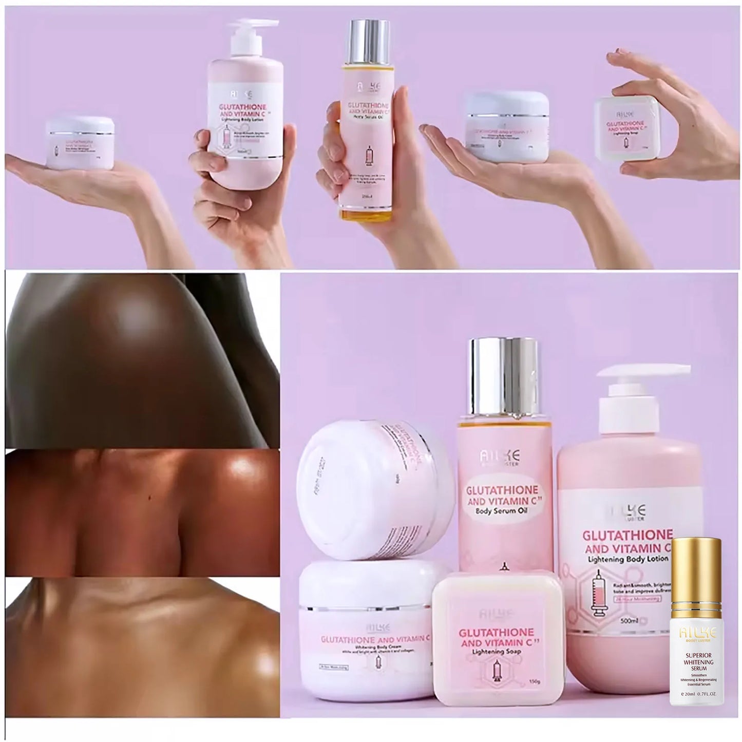 AILKE Whitening Facial Lotion With Vitamin C And Glutathione