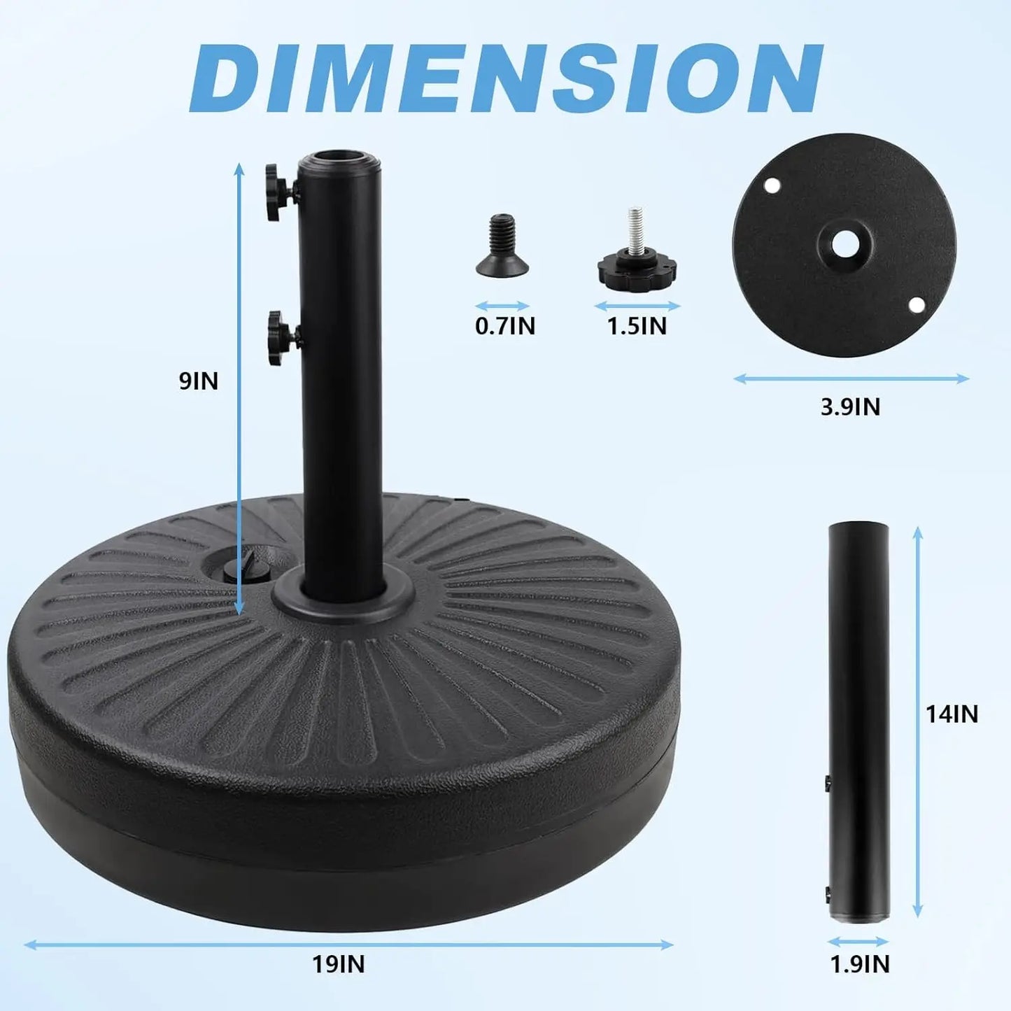 Weighted Base For Patio Umbrella Sand Or Water Fillable
