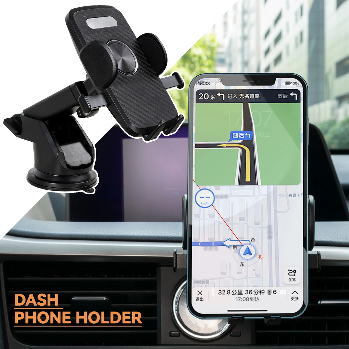 XUKEY@ Auto-Lock Car Holder Phone Holders Clip Mount Mobile Cell Stand Dashboard Cradle For iPhone 13 12 Xiaomi Samsung Gravity