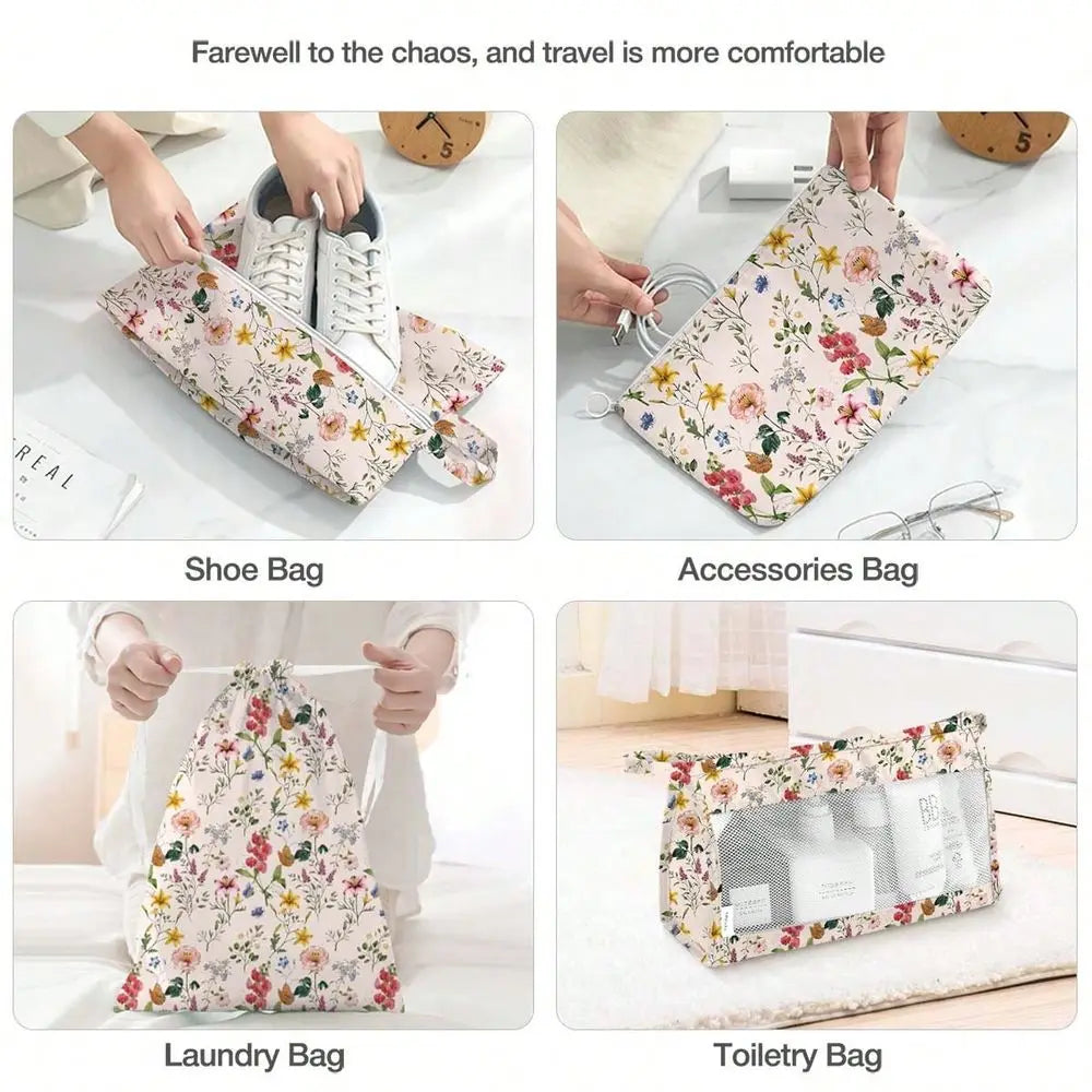 Travel Packing Cubes Set Luggage Organizers Nonwoven