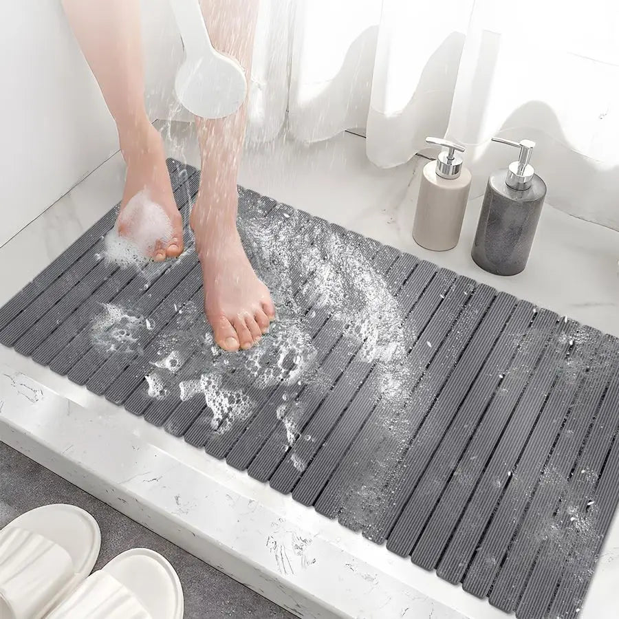 Non Slip Bathtub Shower Mat With Suction Cups And Drain Holes