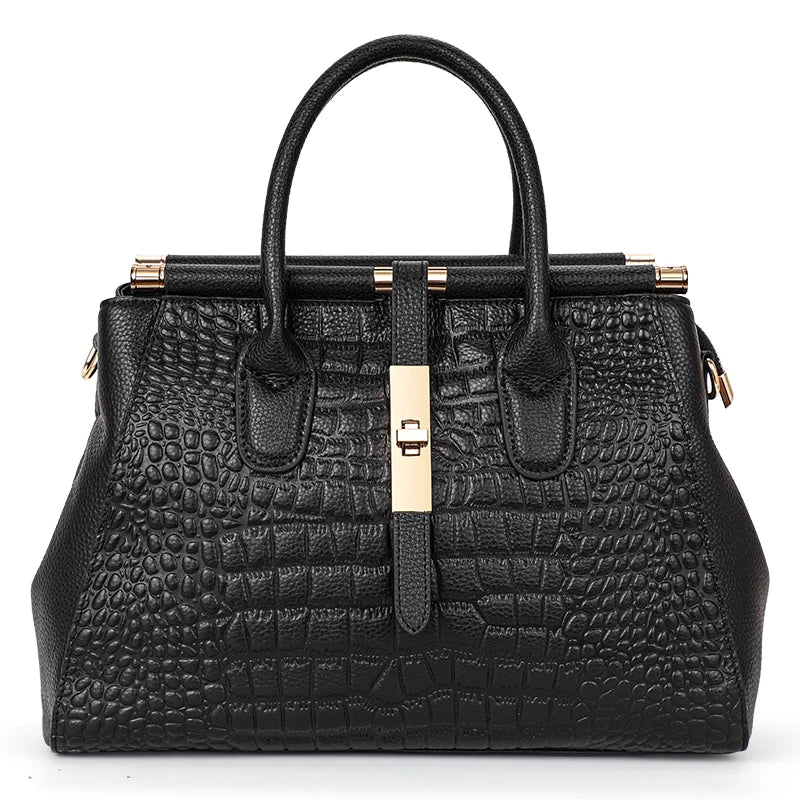 Aidrani Crocodile Pattern Women's Handbag Genuine Leather Tote