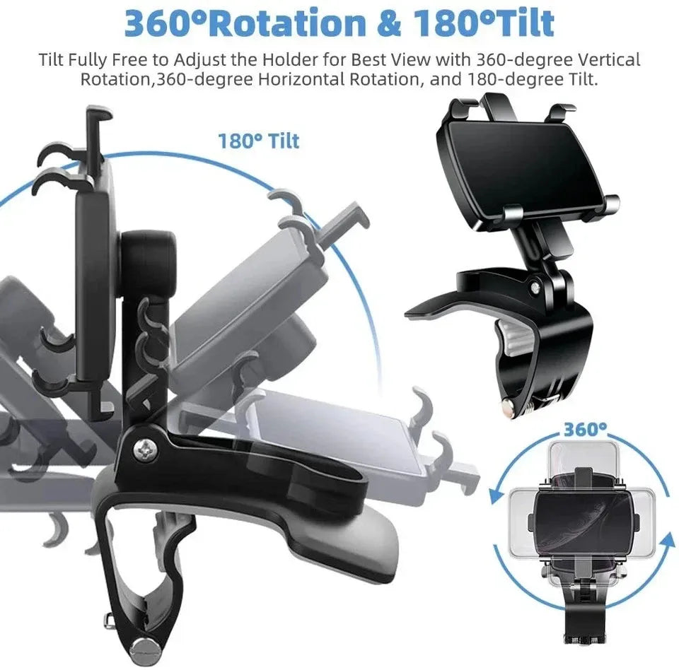 Car Dashboard Dash Mount Mobile Phone Holder GPS Stand Bracket Clip on Sun Visor