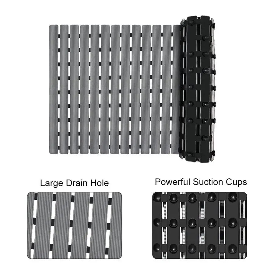 Non Slip Bathtub Shower Mat With Suction Cups And Drain Holes