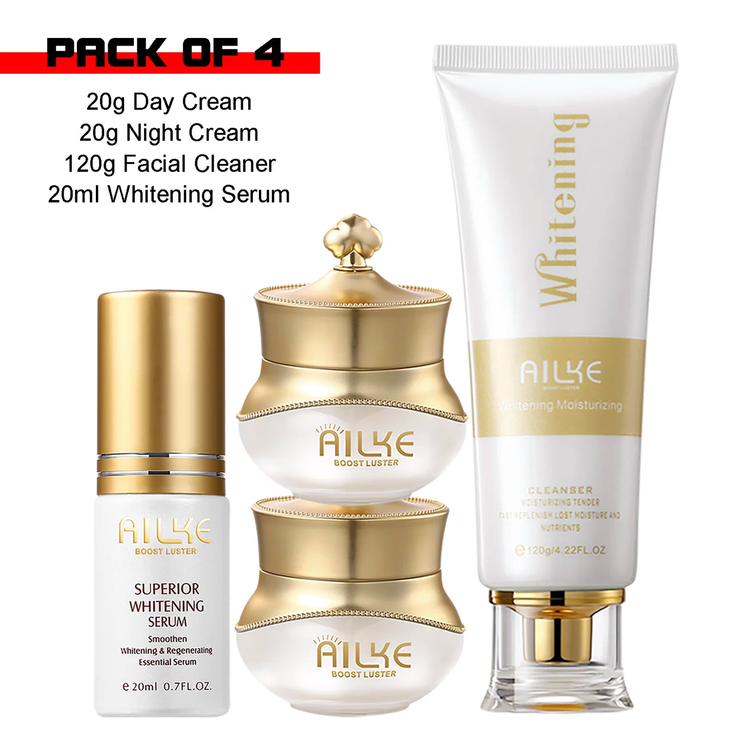AILKE Whitening Anti-wrinkle Freckle Face Cream With Collagen Hyaluronic Acid Rose Skin Care Women Korean Facial Moisturizer Set