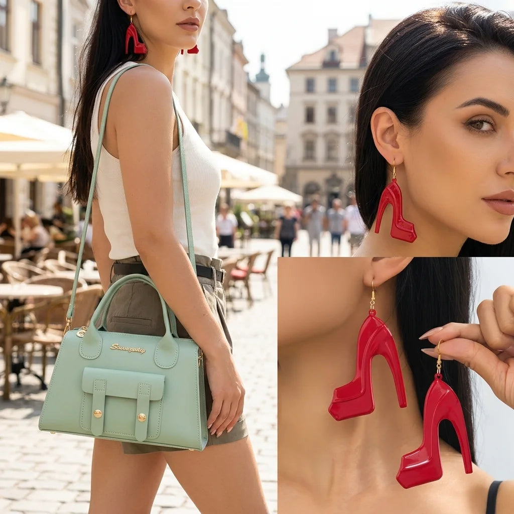 1 Pair Earrings/2PC(1PC Messenger Bag+1 Pair Earrings )Women's Small Shoulder Crossbody Bag and Elegant Long Drop Earrings, Mobile Phone Card Wallet Bag,Casual Handbag for Party Birthday,Daily Use Holiday Gifts
