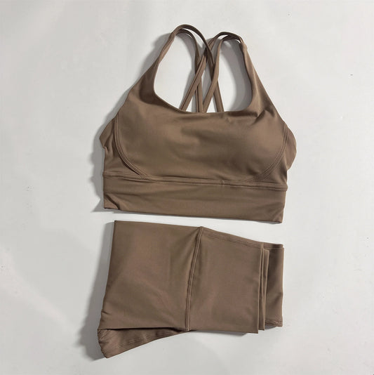 Women Yoga Set: Seamless Bra And High Waist Leggings