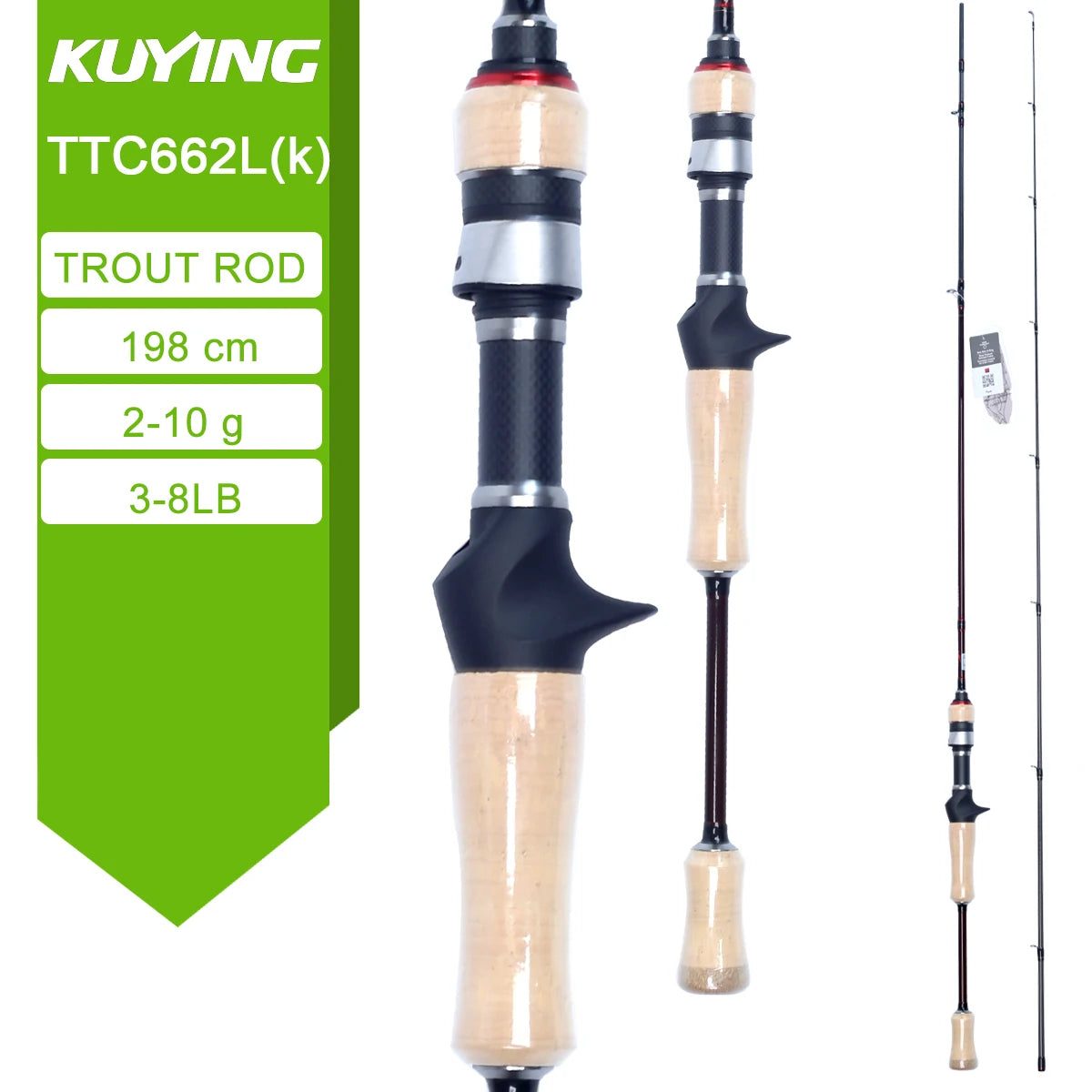 Kuying Teton Spinning Casting Rod 0.8-8g 1-8lb Fuji Parts