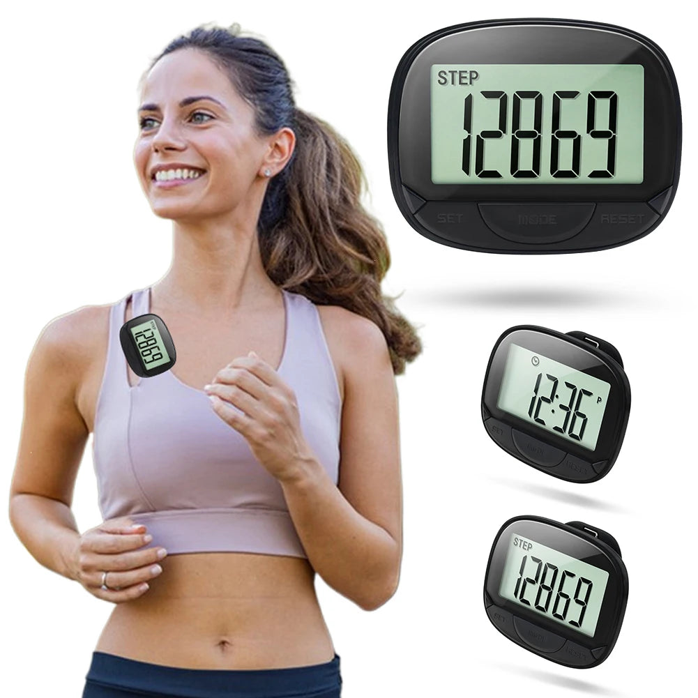 Clip On Electronic Pedometer Digital Step Tracker Large Screen