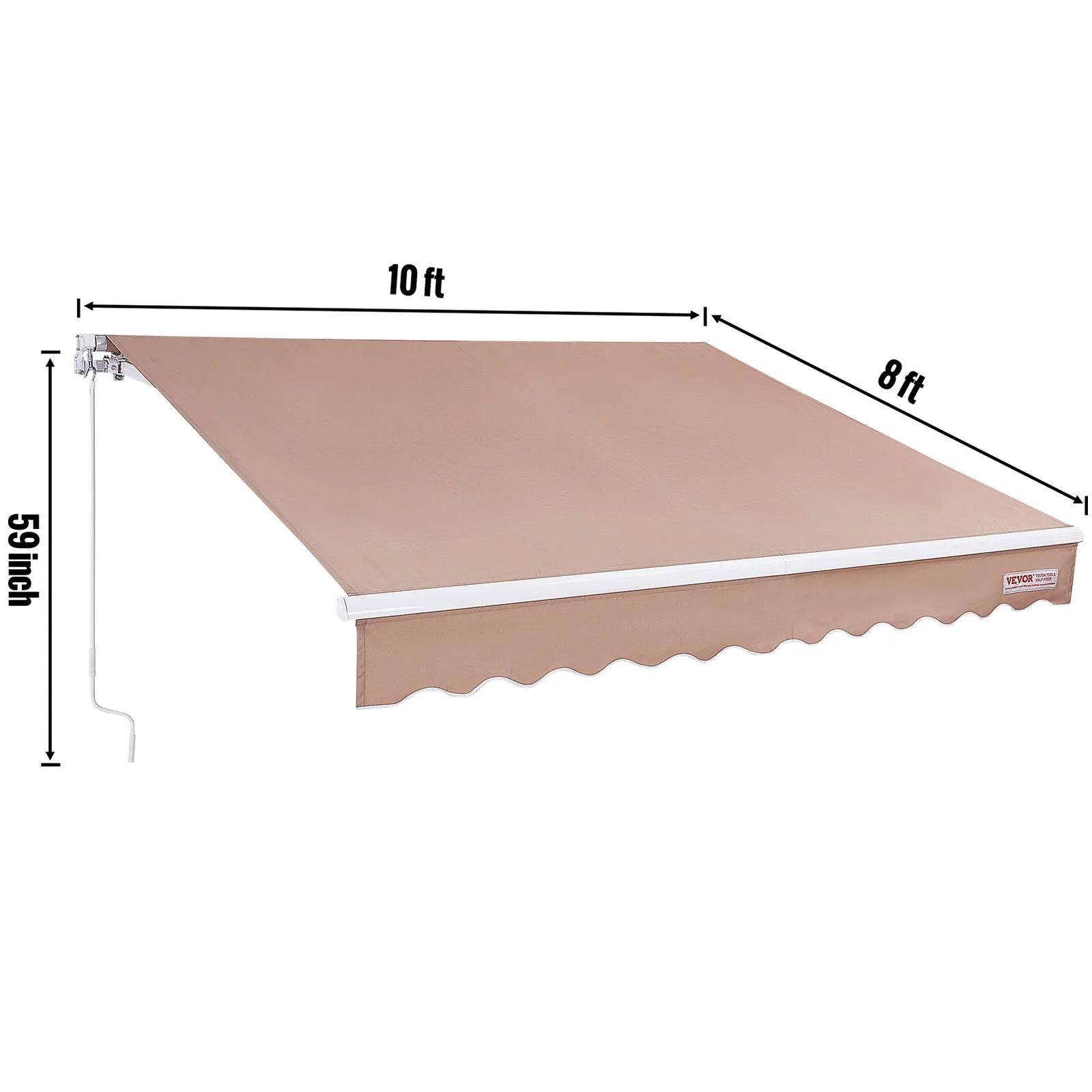 SucceBuy Manual Retractable Awning Outdoor Awning Retractable Sun Shade Water-Resistant Polyester Patio Door Window for Backyard - Louie's Joint 
