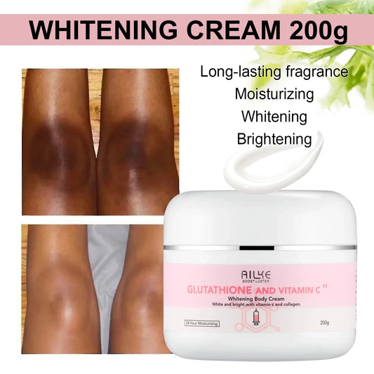 AILKE Glutathione and Vitamin C Whitening Body Cream For All Skin Types, Moisturizing, Reduce Freckles, Dark Spots, 200 ml - Louie's Joint 