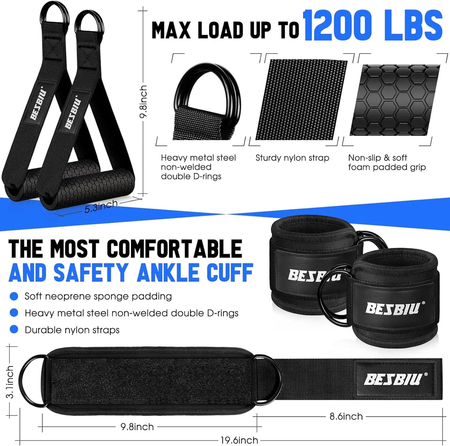 Heavy Resistance Bands Set for Home Gym Strength Training Kit